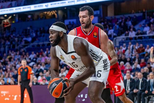 20th January 2026; Movistar Arena; Madrid, Spain; Turkish Airlines Euroleague Basketball; Spain, Real Madrid vs EA7 Emporio Armani Milan; Usman Garuba (Real Madrid) Euroleague Basketball Real Madrid vs Olimpia Milano 900 Cordon Press  900 CordonxPress LOF - Euroleague Basketball Real Madrid vs Olimpia Milano