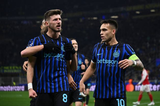 Petar Sucic of F.C. Inter celebrates after scoring the goal of 1-1 during the UEFA Champions League phase day 7 football match between F.C. Inter and Arsenal F.C. at the San Siro Stadium on January 20, 2026 in Milan, Italy.  Copyright: xDomenicoxCippitelli IPAxSportx xipa-agency.netx xx IPA_70341931 IPA_Agency_IPA70341931