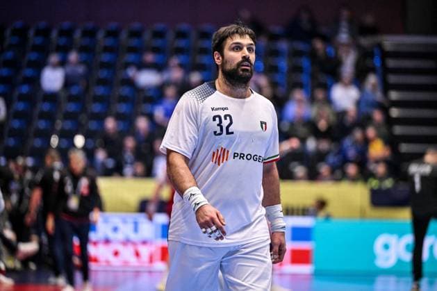 Handball, EM, Polen - Italien ALTRO - Pallamano - Men s EHF Euro 2026 - Poland vs Italy Andrea Parisini of Italy during Men s EHF Euro 2026 - Poland vs Italy, Handball match in Kristianstad, Sweden, January 20 2026 Kristianstad Sweden  Copyright: xIPAxSport ABACAx