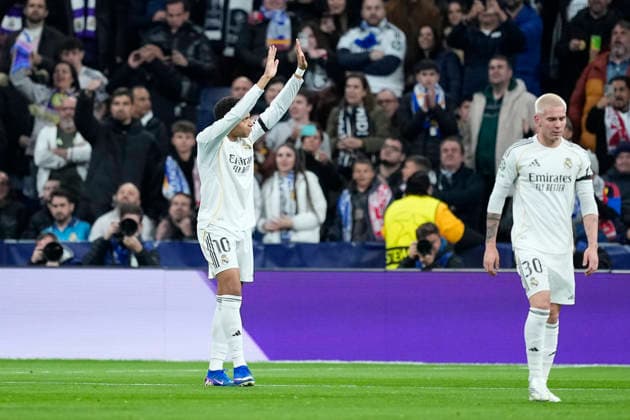 January 20, 2026, Madrid, Madrid, Spain: Kylian Mbappe of Real Madrid CF celebrates a goal during UEFA Champions League 2025 26 League Phase MD7 football match played between Real Madrid and AS Monaco at Bernabeu stadium on January 20, 2026, in Madrid, Spain. Madrid Spain - ZUMAa181 20260120_zaa_a181_107 Copyright: xOscarxJ.xBarrosox