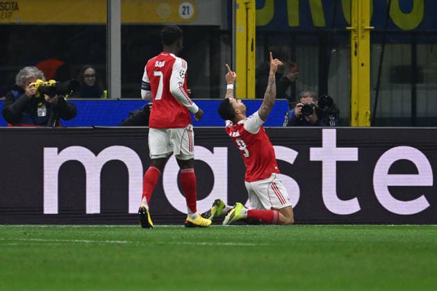 Gabriel Jesus of Arsenal F.C. celebrates after scoring the goal of 0-1 during the UEFA Champions League phase day 7 football match between F.C. Inter and Arsenal F.C. at the San Siro Stadium on January 20, 2026 in Milan, Italy.  Copyright: xDomenicoxCippitelli IPAxSportx xipa-agency.netx xx IPA_70340963 IPA_Agency_IPA70340963