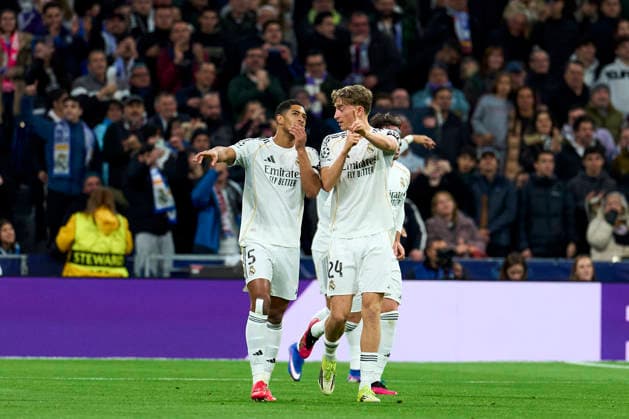 Jude Bellingham and Dean Huijsen of Real Madrid CF during the UEFA Champions League match between Real Madrid CF and AS Monaco FC at Bernabeu stadium on January 20, 2026. - 20 01 2026 - Spain Madrid Madrid -  LGMx xLexPictorium LePictorium_0323252