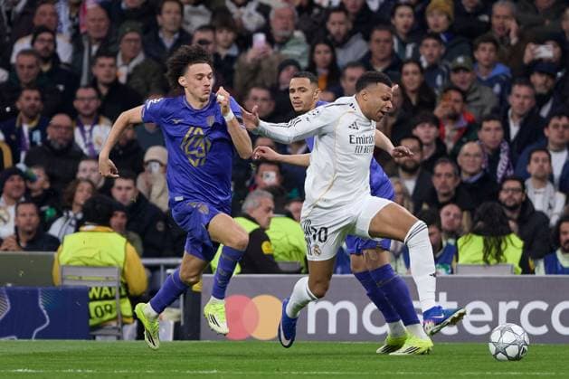 Kylian Mbappe of Real Madrid CF and Maghnes Akliouche of AS Monaco FC Real Madrid v AS Monaco, UEFA Champions League, Group Stage, Football, Estadio Bernabeu, Madrid, Spain - 20 Jan 2026Madrid Estadio Bernabeu Spain EDITORIAL USE ONLY No use with unauthorised audio, video, data, fixture lists, club league logos or live services. Online in-match use limited to 120 images, no video emulation. No use in betting, games or single club league player publications. Copyright: xRubenxAlbarran Shutterstockx 16374322cg