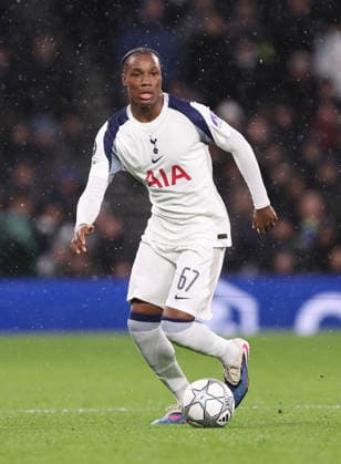 London, England, 20th January 2026. Jun™ai Byfield of Tottenham makes his debut becoming Tottenhams youngest player to make a full team debut during the Tottenham Hotspur vs Borussia Dortmund UEFA Champions League match at the Tottenham Hotspur Stadium, London. Picture credit should read: David Klein Sportimage EDITORIAL USE ONLY. No use with unauthorised audio, video, data, fixture lists, club league logos or live services. Online in-match use limited to 120 images, no video emulation. No use in betting, games or single club league player publications. SPI_090_DK_Spurs_Dortmund SPI-4464-0088
