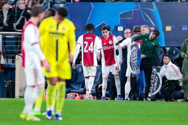 VILLARREAL , 20- 01-2026 , Estadio de la Ceramica, Season 2025 2026, UEFA Champions League match between Villarreal and Ajax. Picture shows Ajax player Rayane Bounida is a substitute for Ajax player Jorthy Mokio Villarreal - Ajax  x200957219x Copyright: