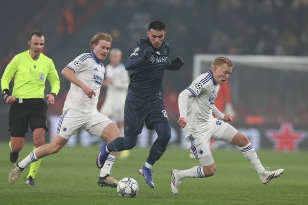 F.C. Copenhagen v SSC Napoli - UEFA Champions League 2025 26 League Phase MD7 Eljif Elmas of Napoli plays during the UEFA Champions League 2025 26 League Phase MD7 match between F.C. Copenhagen and SSC Napoli at Parken Stadium in Copenhagen, Denmark, on January 20, 2026 Copenaghen Denmark Italy  Copyright: xCiroxDexLucax originalFilename:deluca-fccopenh260120_np2bb.jpg