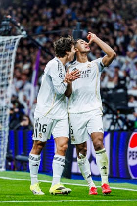 Real Madrid CF vs AS Monaco FC - UEFA Champions League - 20 01 2026 Jude Bellingham of Real Madrid CF celebrates his goal during the UEFA Champions League match between Real Madrid CF and AS Monaco FC at Santiago Bernabeu Stadium on January 20, 2026 in Madrid, Spain. Madrid Spain Copyright: xMarinaxFrutos PGSxPhotoxAgencyx