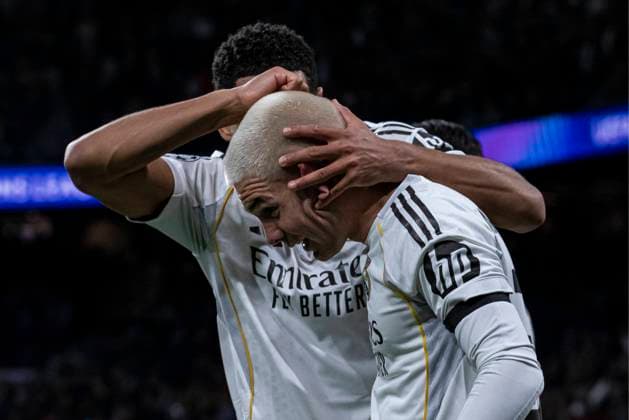 UEFA Champions League soccer match Real Madrid vs Monaco at Santiago Bernabeu stadium in Madrid, Spain. 20 January 2026 Mastantuono celebrates a goal 900 Cordon Press  900 CordonxPress LOF - Champions League Real Madrid vs Monaco