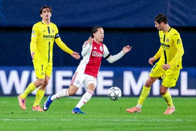 VILLARREAL , 20- 01-2026 , Estadio de la Ceramica, Season 2025 2026, UEFA Champions League match between Villarreal and Ajax. Picture shows Ajax player Kian Fitz-Jim Villarreal - Ajax  x200957670x Copyright: