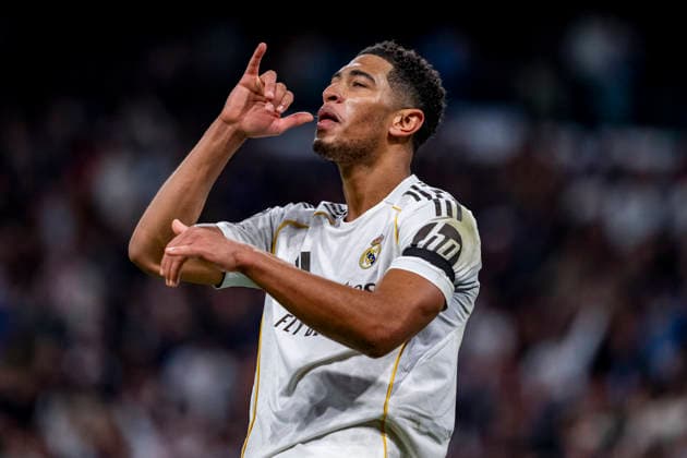 Real Madrid C.F. v AS Monaco - UEFA Champions League 2025 26 League Phase MD7 Jude Bellingham of Real Madrid celebrates his goal during the UEFA Champions League 2025 26 League Phase MD7 match between Real Madrid C.F. and AS Monaco at Estadio Santiago Bernabeu on January 20, 2026 in Madrid, Spain. Madrid Estadio Santiago Bernabeu Madrid Spain Copyright: xAlbertoxGardinx AGardin_20260120_Foot_Champ_ReaMad_Mon_1316