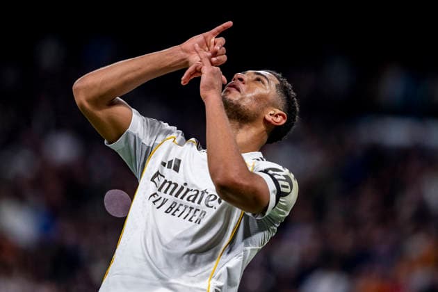 Real Madrid C.F. v AS Monaco - UEFA Champions League 2025 26 League Phase MD7 Jude Bellingham of Real Madrid celebrates his goal during the UEFA Champions League 2025 26 League Phase MD7 match between Real Madrid C.F. and AS Monaco at Estadio Santiago Bernabeu on January 20, 2026 in Madrid, Spain. Madrid Estadio Santiago Bernabeu Madrid Spain Copyright: xAlbertoxGardinx AGardin_20260120_Foot_Champ_ReaMad_Mon_1317