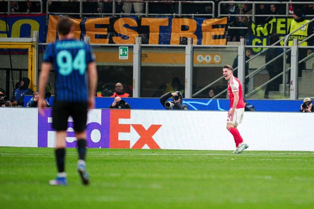 Arsenal s Viktor Gyoekeres celebrates after scoring goal for his team during the Uefa Champions League soccer match between Inter and Arsenal at the San Siro Stadium in Milan , north Italy - Tuesday , January 20, 2026. - Soccer .  Copyright: xMarcoxAlpozzi LaPressex