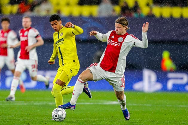 January 20, 2026, Villarreal, Castellon, SPAIN: Kasper Dolberg of Ajax de Amsterdam in action during the UEFA Champion League, football match played between Villarreal CF and Ajax at the Ceramica Stadium on January 20, 2025, in Valencia, Spain. Villarreal SPAIN - ZUMAa181 20260120_zaa_a181_203 Copyright: xIvanxTerronx