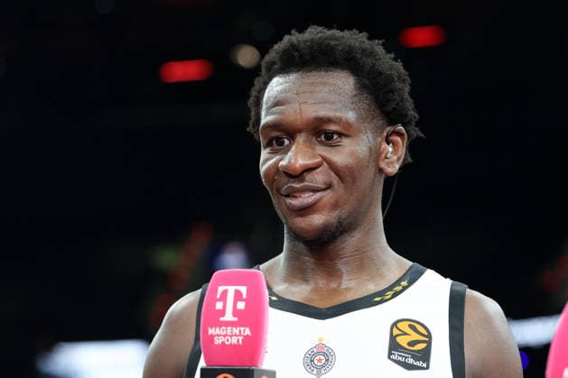 Isaac Bonga Partizan Mozzart Bet Belgrade, 17 at the post-match interview, GER, FC Bayern Basketball vs Partizan Mozzart Bet Belgrade, Basketball, Euroleague, Matchday 23, Season 2025 2026, 20 01 2026, GER, FC Bayern Basketball vs Partizan Mozzart Bet Belgrade, Basketball, Euroleague, Matchday 23, Season 2025 2026, 20 01 2026 Munich Copyright: xEibner-Pressefoto JennixMaulx EP_JML