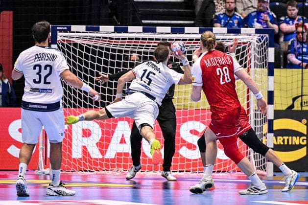 Handball, EM, Polen - Italien ALTRO - Pallamano - Men s EHF Euro 2026 - Poland vs Italy Simone Mengon of Italy during Men s EHF Euro 2026 - Poland vs Italy, Handball match in Kristianstad, Sweden, January 20 2026 Kristianstad Sweden  Copyright: xIPAxSport ABACAx