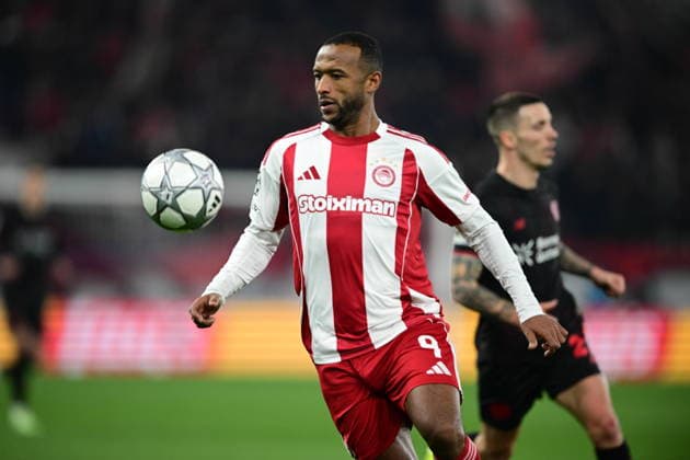UEFA Champions League, Olympiacos FC vs Bayer 04 Leverkusen - Ayoub El Kaabi of Olympiacos in action during the UEFA Champions League league phase matchday 7 soccer match betweenOlympiacos and Leverkusen held at Georgios Karaiskakis Stadium in Piraeus, Greece, 20 January 2025. IMAGO ONE INCH PRODUCTIONS PIRAEUS Greece Copyright: xOnexInchxProductionsx 6819439