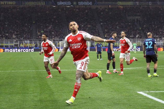 GABRIEL JESUS, Arsenal, Champions League, 2025-26, Inter vs Arsenal 1-2, 20-01-2026, Esultanza, Celebration, Jubel CHAMPIONS LEAGUE 2025-26 INTER-ARSENAL 1-2