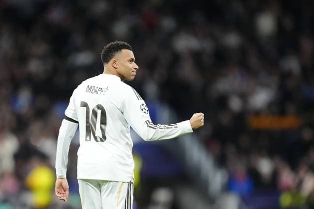 Real Madrid C.F. v AS Monaco - UEFA Champions League MADRID, SPAIN - JANUARY 20: Kylian Mbappe centre-forward of Real Madrid and France celebrates after scoring his sides first goal during the UEFA Champions League 2025 26 League Phase MD7 match between Real Madrid C.F. and AS Monaco at Estadio Santiago Bernabeu on January 20, 2026 in Madrid, Spain. Jose Hernandez Anadolu Madrid Spain. Editorial use only. Please get in touch for any other usage.  Copyright: x2026xAnadoluxJosexHernandezx