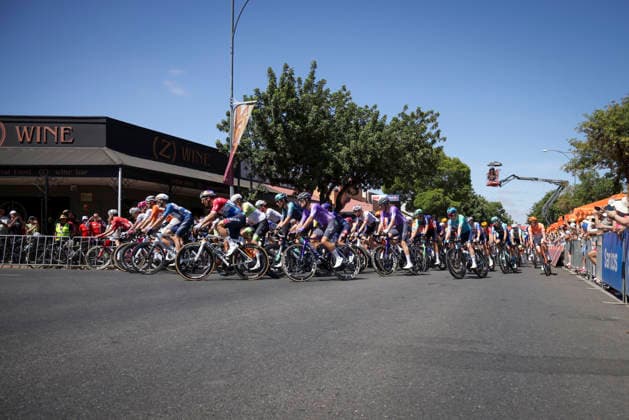 CYCLING TOUR DOWN UNDER, Race Start during stage 1, Tanunda to Tanunda, 120.6km of the 2026 Men s Tour Down Under professional road bicycle race in Adelaide, Wednesday, January 21, 2026. ( NO ARCHIVING, EDITORIAL USE ONLY ADELAIDE SOUTH AUSTRALIA AUSTRALIA  Copyright: xMATTxTURNERx 20260121188151123714