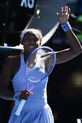 TENNIS AUSTRALIAN OPEN, Coco Gauff of the USA celebrates match point during the Women™s 2nd round match against Olga Danilovic of Sebia on day 4 of the 2026 Australian Open tennis tournament at Melbourne Park in Melbourne, Wednesday, January 21, 2026. ( NO ARCHIVING MELBOURNE VICTORIA AUSTRALIA  Copyright: xJOELxCARRETTx 20260121132531967797