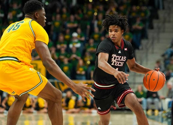 January 20, 2026, Waco, Texas, USA: Texas Tech guard CHRISTIAN ANDERSON (4) moves the ball during a college basketball game between the Baylor Bears and the Texas Tech Red Raiders on January 20, 2026 in Waco, Texas. Texas Tech won, 92-73. Waco USA - ZUMAc201 20260120_zap_c201_019 Copyright: xScottxColemanx