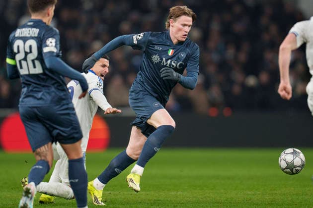 DENMARK Champions League FC Copenhagen S S C Napoli SSC Napoli s Scott McTominay and FCK s Mohamed Elyounoussi during the Champions League match between FC Copenhagen and S S C Napoli at Parken in Copenhagen on Tuesday, January 20, 2026 Photo Liselotte Sabroe Ritzau Scanpix , Copenhagen Denmark  Copyright: Ritzau Scanpix LiselottexSabroex spdk20260120-233103-L imago is entitled to issue a simple usage license at the time of provision. Personality and trademark rights as well as copyright laws regarding art-works shown must be observed. Commercial use at your own risk., Copenhagen Denmark