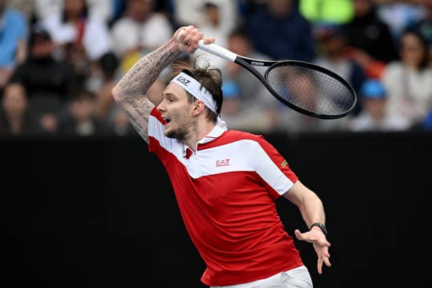 TENNIS AUSTRALIAN OPEN, Alexander Bublik of Kazakhstan in action during the Men™s 2nd round match against Marton Fucsovics of Hungary on day 4 of the 2026 Australian Open tennis tournament at Melbourne Park in Melbourne, Wednesday, January 21, 2026. ( NO ARCHIVING MELBOURNE VICTORIA AUSTRALIA  Copyright: xLUKASxCOCHx 20260121173500151759