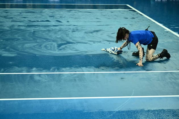 TENNIS AUSTRALIAN OPEN, Rain delays play as Alexander Zverev of Germany takes on Alexandre Muller of France during the Men™s 2nd round match on day 4 of the 2026 Australian Open tennis tournament at Melbourne Park in Melbourne, Wednesday, January 21, 2026. ( NO ARCHIVING MELBOURNE VICTORIA AUSTRALIA  Copyright: xJOELxCARRETTx 20260121117882719510