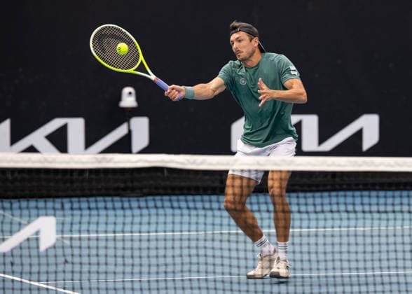 Jakob Schnaitter inverted cap , Mark Wallner, Mens Doubles, Men s Doubles, Australian Open 2026, Melbourne Park, Melbourne, Victoria, Australia Copyright: xJuergenxHasenkopfx
