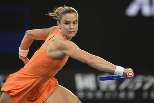 Australian Open 2026 MELBOURNE, AUSTRALIA - JANUARY 21: Maria Sakkari (GRE) in action against Mirra Andreeva (not seen) during round 2 at the Australian Open grand slam tennis tournament at Melbourne Park in Melbourne, Australia on January 21, 2026 Mark Avellino Anadolu Melbourne Australia. Editorial use only. Please get in touch for any other usage.  Copyright: x2026xAnadoluxMarkxAvellinox