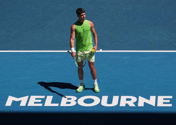 Carlos Alcaraz ESP , Australian Open 2026, Melbourne Park, Melbourne, Victoria, Australia Copyright: xJuergenxHasenkopfx