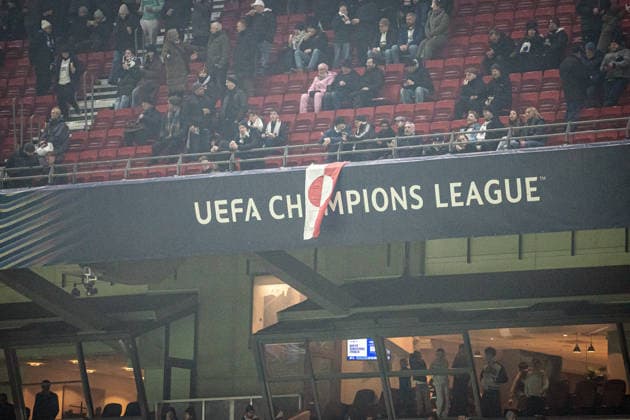 FC Copenhagen v Napoli, UEFA Champions League, Copenhagen, Denmark Copenhagen, Denmark. 20th, January 2026. The flag of Greenland seen among the fans on the stands at the UEFA Champions League match between FC Copenhagen and Napoli at Parken in Copenhagen. Denmark, Copenhagen  Copyright: xGonzalesxPhoto NicolaixBethelsenx