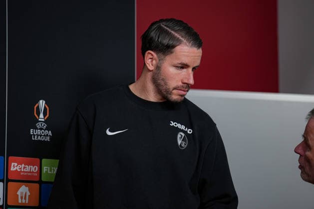 Soccer, Bundesliga, Men, Freiburg Europa Park Stadion, Sport, Europa Park Stadion, Press Conference, Europa League match, Maccabi Tel aviv, Christian Guenter SC Freiburg, 30 Freiburg Europa Park Stadion Baden Württemberg Germany Copyright: xFINLEYxMÖRCHx