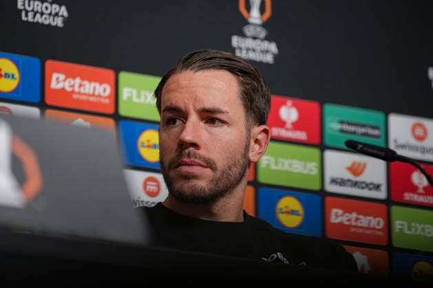 Soccer, Bundesliga, Men, Freiburg Europa Park Stadion, Sport, Europa Park Stadion, Press Conference, Europa League match, Maccabi Tel aviv, Christian Guenter SC Freiburg, 30 Freiburg Europa Park Stadion Baden Württemberg Germany Copyright: xFINLEYxMÖRCHx