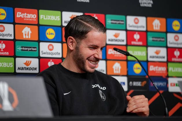 Soccer, Bundesliga, Men, Freiburg Europa Park Stadion, Sport, Europa Park Stadion, Press Conference, Europa League match, Maccabi Tel aviv, Christian Guenter SC Freiburg, 30 Freiburg Europa Park Stadion Baden Württemberg Germany Copyright: xFINLEYxMÖRCHx