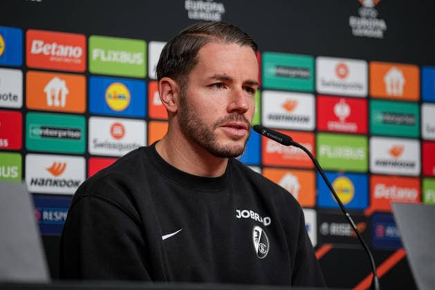 Soccer, Bundesliga, Men, Freiburg Europa Park Stadion, Sport, Europa Park Stadion, Press Conference, Europa League match, Maccabi Tel aviv, Christian Guenter SC Freiburg, 30 Freiburg Europa Park Stadion Baden Württemberg Germany Copyright: xFINLEYxMÖRCHx