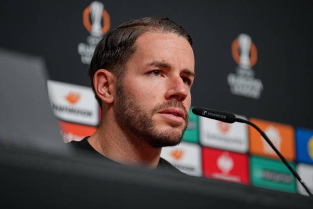 Soccer, Bundesliga, Men, Freiburg Europa Park Stadion, Sport, Europa Park Stadion, Press Conference, Europa League match, Maccabi Tel aviv, Christian Guenter SC Freiburg, 30 Freiburg Europa Park Stadion Baden Württemberg Germany Copyright: xFINLEYxMÖRCHx
