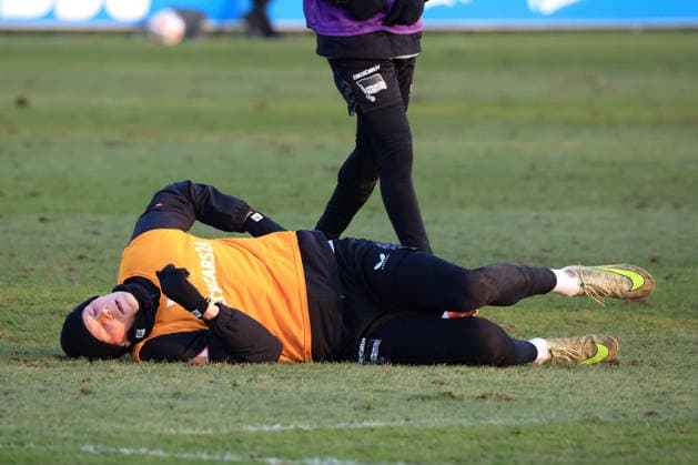 DEU, DFL, 2 FBL Hertha BSC, Training, 21 01 2026, Sportforum, Berlin, DEU, DFL, 2 FBL Hertha BSC, Training, im Bild Luca Schuler Hertha BSC Berlin 18 DFL regulations prohibit any use of Photographs as image sequences and or quasi video nordphotoxGmbHx xEngler nph00076