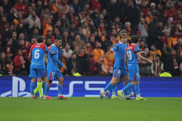 2026-01-21 Galatasaray SK v Atletico de Madrid - UEFA Champions League 2025 26 League Phase MD7 ISTANBUL, TURKEY - JANUARY 21: Koke of Atletico de Madrid, Juan Musso of Atletico de Madrid, Pablo Barrios of Atletico de Madrid, Julian Alvarez of Atletico de Madrid during the UEFA Champions League 2025 26 League Phase MD7 match between Galatasaray SK and Atletico de Madrid at Rams Park Stadium on January 21, 2026 in Istanbul, Turkey. (Photo by BSR Agency) Istanbul Turkey Content not available for redistribution in The Netherlands directly or indirectly through any third parties. Copyright: xBSRxAgencyx