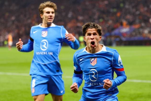 Galatasaray v Atletico Madrid - UEFA Champions League ISTANBUL, TURKIYE - JANUARY 21: Giuliano Simeone (R) of Atletico Madrid celebrates after scoring a goal during the UEFA Champions League week 7 football match between Galatasaray and Atletico Madrid at RAMS Park in Istanbul, Turkiye on January 21, 2026. Cem HasretTekkesinoglu Anadolu Istanbul Turkey. Editorial use only. Please get in touch for any other usage.  Copyright: x2026xAnadoluxCemxHasretTekkesinoglux