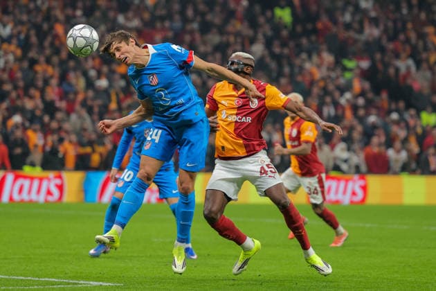 2026-01-21 Galatasaray SK v Atletico de Madrid - UEFA Champions League 2025 26 League Phase MD7 ISTANBUL, TURKEY - JANUARY 21: Robin Le Normand of Atletico de Madrid, Victor Osimhen of Galatasaray SK during the UEFA Champions League 2025 26 League Phase MD7 match between Galatasaray SK and Atletico de Madrid at Rams Park Stadium on January 21, 2026 in Istanbul, Turkey. (Photo by BSR Agency) Istanbul Turkey Content not available for redistribution in The Netherlands directly or indirectly through any third parties. Copyright: xBSRxAgencyx