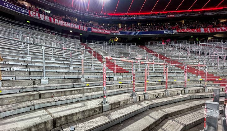 21 01 2026, xemx, Football UEFA Champions League, FC Bayern Muenchen Union Saint Gilloise v l Suedkurve without fans DFL DFB REGULATIONS PROHIBIT ANY USE OF PHOTOGRAPHS as IMAGE SEQUENCES and or QUASI VIDEO Muenchen