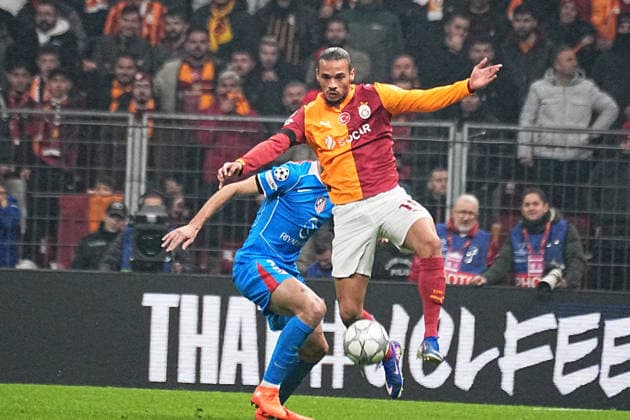 ISTANBUL, TURKEY - JANUARY 21: Leroy Sane of Galatasaray SK during the UEFA Champions League 2025 26 League Phase MD7 match between Galatasaray A.S. and Atletico de Madrid at Ali Sami Yen Spor Kompleksi Rams Park Stadium on January 21, 2026 in Istanbul, Turkey. Istanbul Turkey Copyright: xSeskimphotox GSaray-AMadrid-210126 (73)