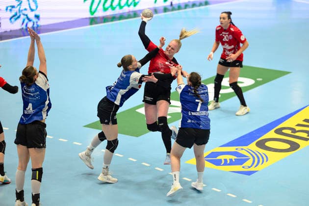 Johanna, Reichert Rueckraum, Thueringer HC, 29 , Andrea, Jacobsen Rueckraum Links, HSG Blomberg Lippe, 4 , Nieke, Kuehne Rueckraum Links, HSG Blomberg Lippe, 9 , Diana Doegg, Magnusdottir Rueckraum Rechts, HSG Blomberg Lippe, 7 , Jana Leonie, Scheib Rueckraum, Thueringer HC, 20 GER, Thuringia, Thueringer HC vs HSG Blomberg Lippe, Alsco Handball Bundesliga Frauen, 1 Handballbundesliga Frauen, Handball, 14 Matchday, Season 2025 2026, 21 01 2026 GER, Thuringia, Thueringer HC vs HSG Blomberg Lippe, Alsco Handball Bundesliga Frauen, 1 Handballbundesliga Frauen, Handball, 14 Matchday, Season 2025 2026, 21 01 2026 Bad Langensalza Copyright: xEibner-Pressefoto MartinxHerbstx EP_MHT