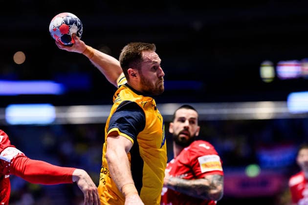 260121 Albin Lagergren of Sweden during the EHF European Handball Championship preliminary round match between Sweden and Croatia on January 21, 2026 in Malmö Photo Petter Arvidson BILDBYRAN kod PA PA1130 handball handball handball handballs em 2026 sverige sweden croatia kroatien ehf european handball championship sverige bbeng grappa33 sverige sweden  Copyright: PETTERxARVIDSON BB260121PA157