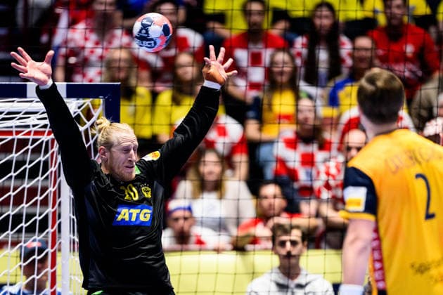 260121 Goalkeeper Mikael Appelgren of Sweden during the EHF European Handball Championship preliminary round match between Sweden and Croatia on January 21, 2026 in Malmö Photo Petter Arvidson BILDBYRAN kod PA PA1130 handball handball handball handballs em 2026 sverige sweden croatia kroatien ehf european handball championship sverige bbeng grappa33 sverige sweden  Copyright: PETTERxARVIDSON BB260121PA161