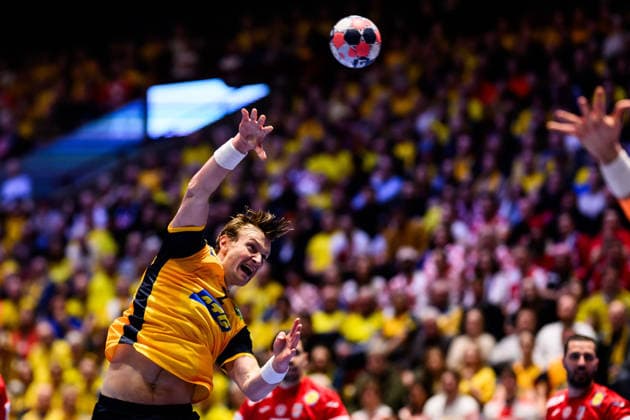 260121 Jonathan Carlsbogard of Sweden during the EHF European Handball Championship preliminary round match between Sweden and Croatia on January 21, 2026 in Malmö Photo Petter Arvidson BILDBYRAN kod PA PA1130 handball handball handball handballs em 2026 sverige sweden croatia kroatien ehf european handball championship sverige bbeng grappa33 sverige sweden  Copyright: PETTERxARVIDSON BB260121PA191