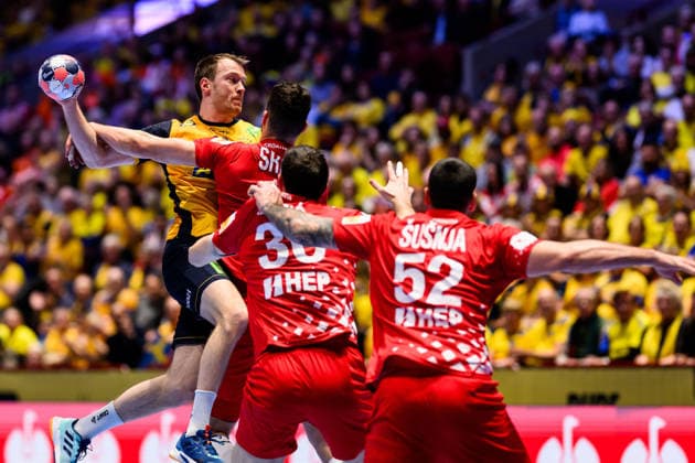 260121 Felix Claar of Sweden during the EHF European Handball Championship preliminary round match between Sweden and Croatia on January 21, 2026 in Malmö Photo Petter Arvidson BILDBYRAN kod PA PA1130 handball handball handball handballs em 2026 sverige sweden croatia kroatien ehf european handball championship sverige bbeng grappa33 sverige sweden  Copyright: PETTERxARVIDSON BB260121PA194