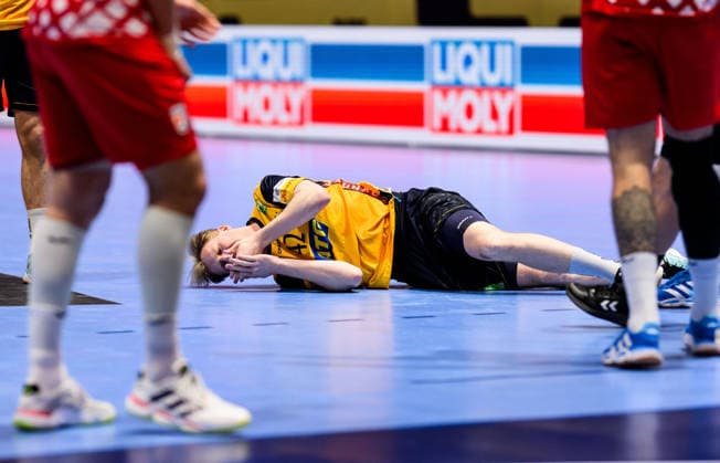 260121 Eric Johansson of Sweden during the EHF European Handball Championship preliminary round match between Sweden and Croatia on January 21, 2026 in Malmö Photo Petter Arvidson BILDBYRAN kod PA PA1130 handball handball handball handballs em 2026 sverige sweden croatia kroatien ehf european handball championship sverige bbeng grappa33 sverige sweden  Copyright: PETTERxARVIDSON BB260121PA196