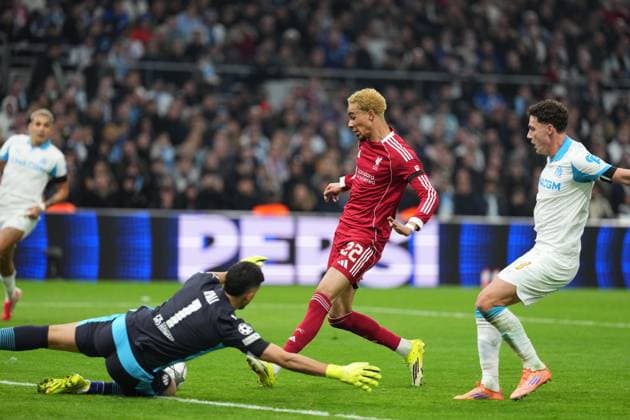 Hugo Ekitike of Liverpool scores but the goal is disallowed Marseille v Liverpool, UEFA Champions League, Group Stage, Football, Orange Velodrome, Marseille, France - 21 Jan 2026Marseille Orange Vélodrome France EDITORIAL USE ONLY No use with unauthorised audio, video, data, fixture lists, club league logos or live services. Online in-match use limited to 120 images, no video emulation. No use in betting, games or single club league player publications. Copyright: xDavexWinter Shutterstockx 16348361bl